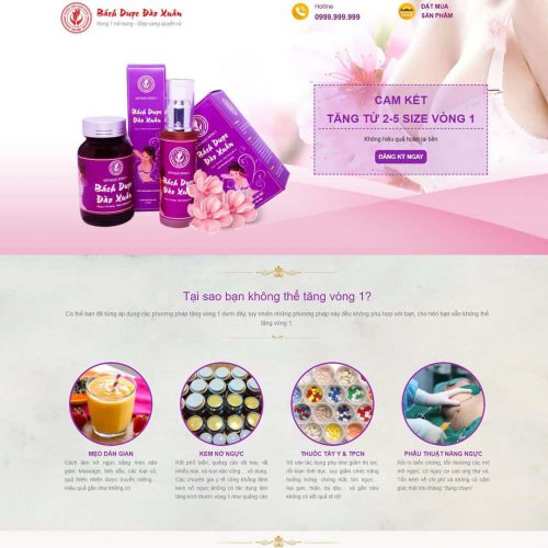 Mẫu giao diện landing page dược phẩm