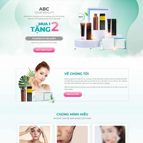 Mẫu giao diện Landing page mỹ phẩm