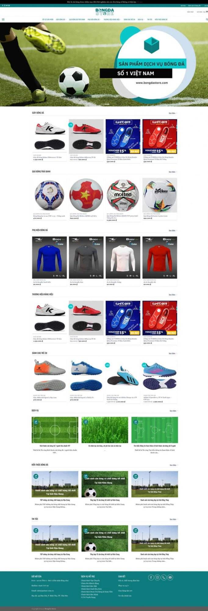 Mẫu bán dụng cụ thể thao - bongdastore