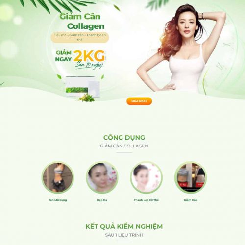 Mẫu giao diện Landing page bột giảm cân