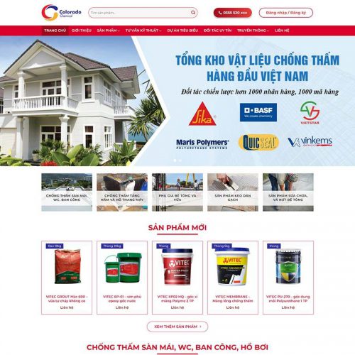 Mẫu giao diện cung cấp sơn chống thấm