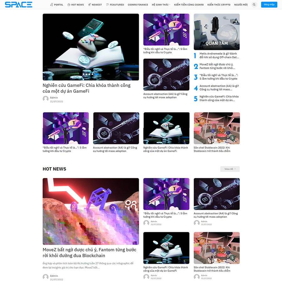 Mẫu giao diện tin tức bitcoin, crypto 02