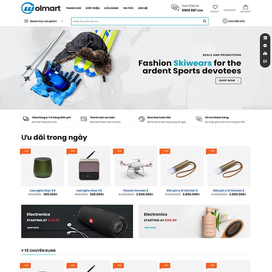 Mẫu giao diện bán đồ công nghệ