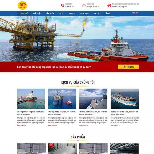 Mẫu giao diện công ty cơ khí