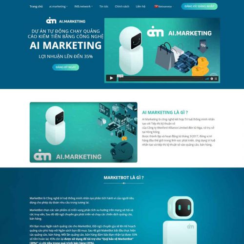 Mẫu giao diện giới thiệu dự án đầu tư online