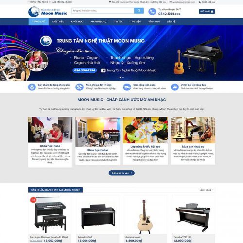 Mẫu giao diện trung tâm dạy nhạc