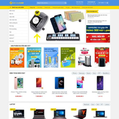 Mẫu giao diện giống điện máy xanh