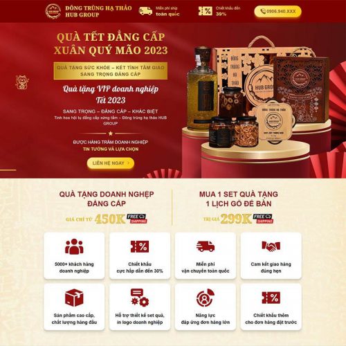 Mẫu giao diện landing page đông trùng hạ thảo