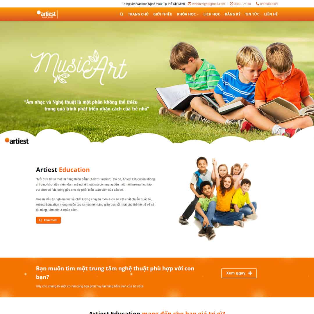 Mẫu giao diện khóa học nghệ thuật