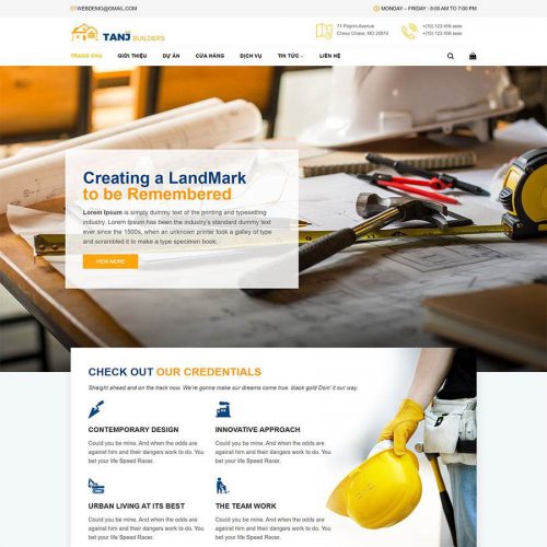 Mẫu giao diện giới thiệu công ty xây dựng 02