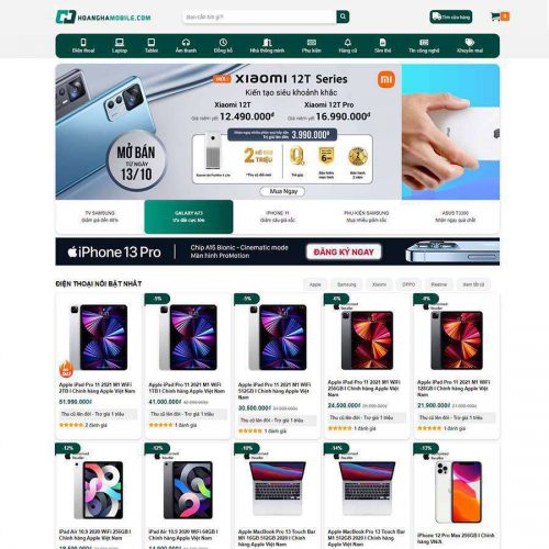 Mẫu giao diện Hoàng Hà Mobile