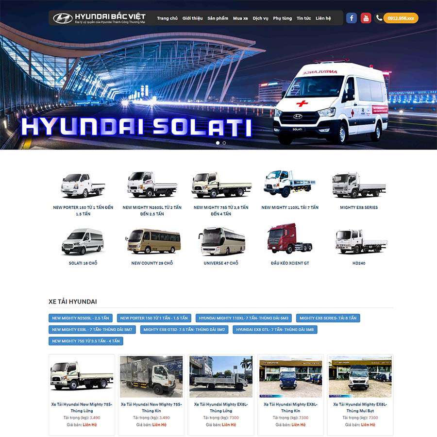 Mẫu giao diện bán ô tô Hyundai