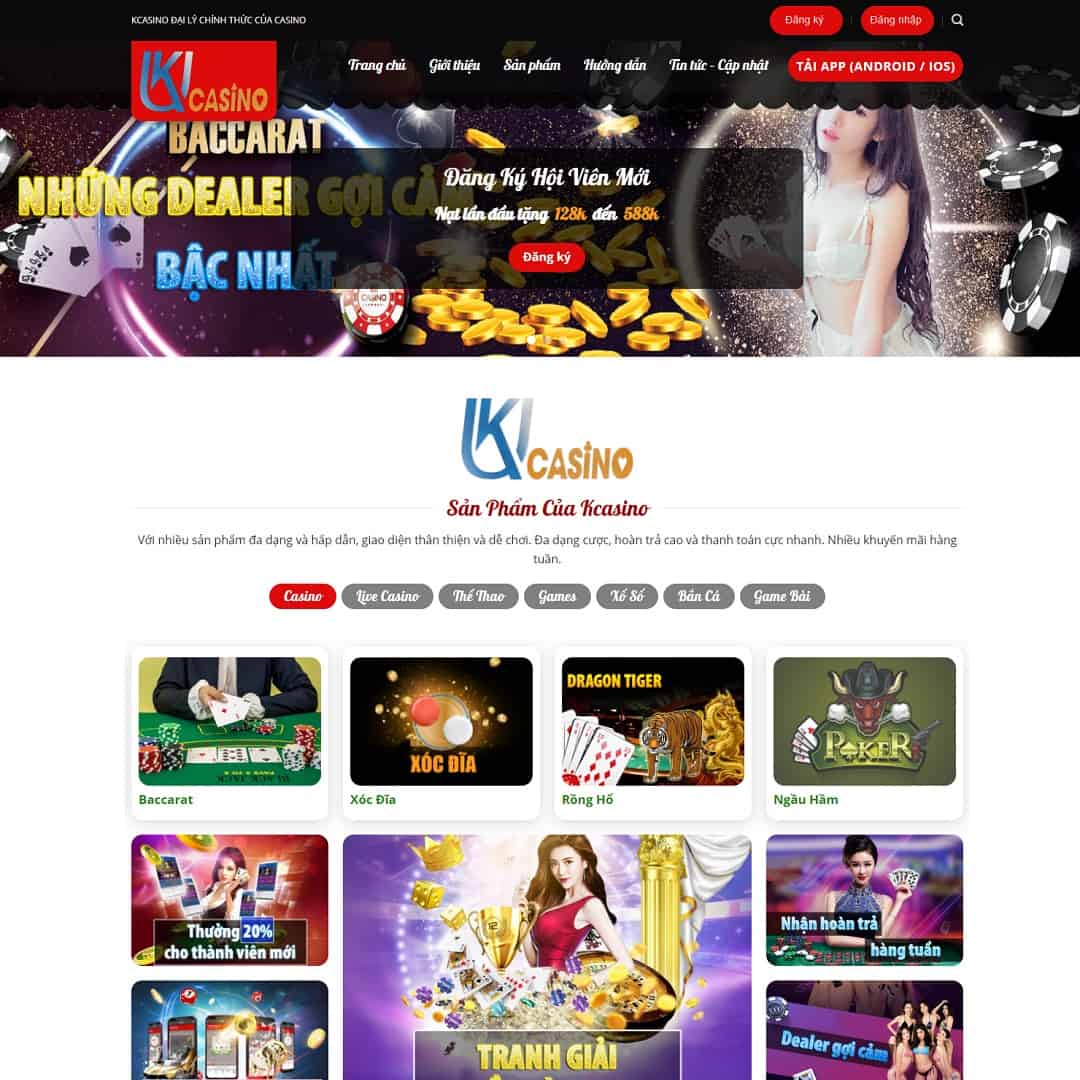 Mẫu giao diện Kubet, Casino, Poker 01