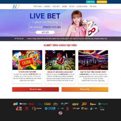 Mẫu giao diện Kubet, Casino, Poker 03