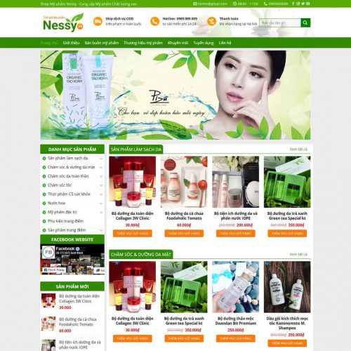 Mẫu giao diện Shop mỹ phẩm 02