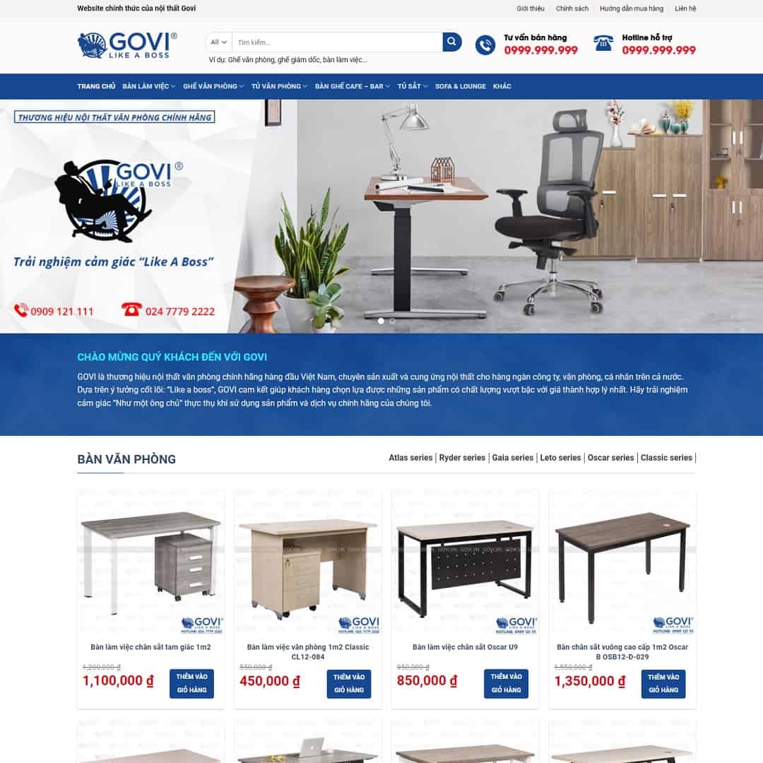 Mẫu giao diện nội thất govi