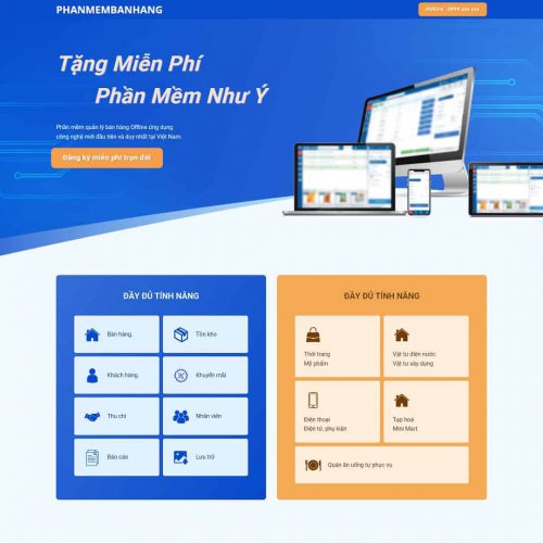 Mẫu giao diện Landing page giới thiệu phần mềm