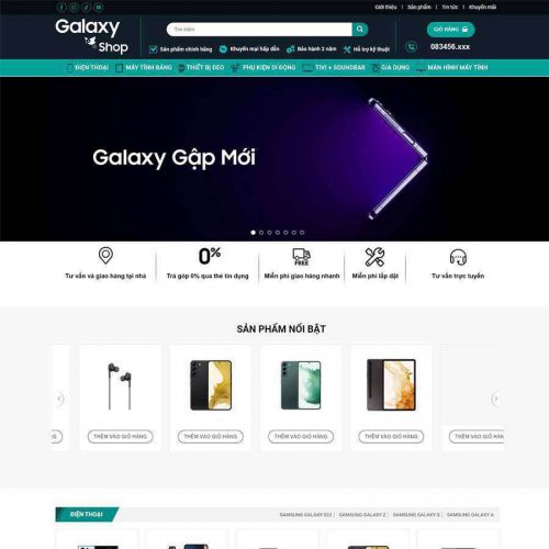 Mẫu giao diện samsung shop