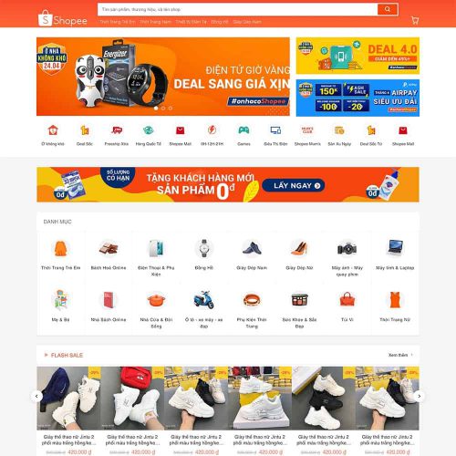 Mẫu giao diện bán hàng giống Shopee