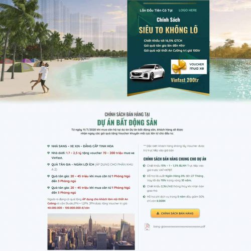Mẫu giao diện landing page dự án bất động sản