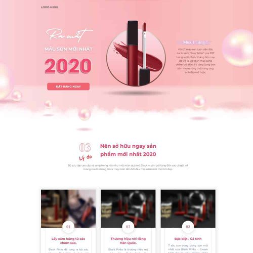 Mẫu giao diện Lading Page bán Son Dưỡng Môi