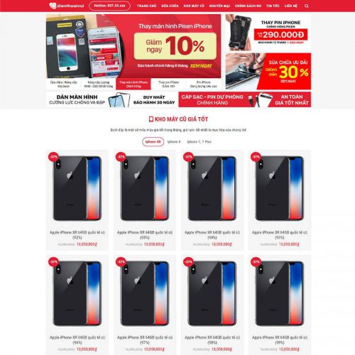 Mẫu giao diện sửa chữa điện thoại 03