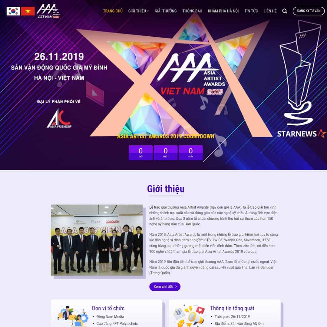 Mẫu giao diện công ty tổ chức sự kiện