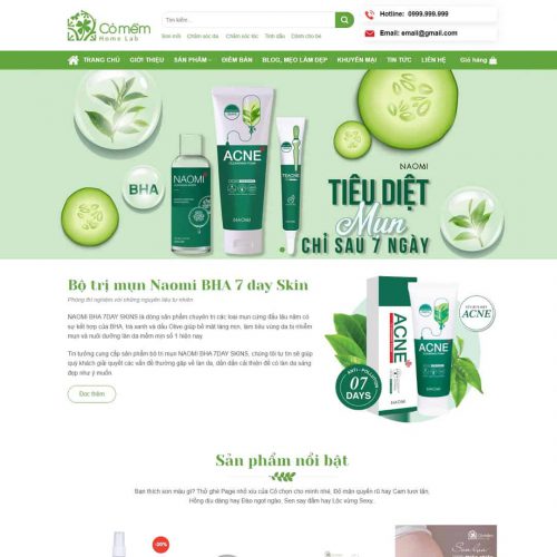 Mẫu giao diện Mỹ phẩm, trị mụn