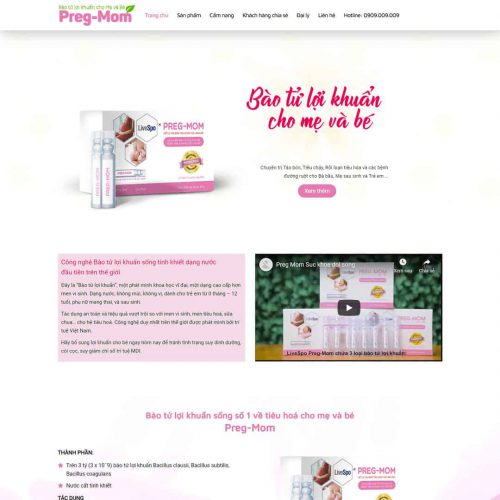 Mẫu giao diện thực phẩm chức năng 02