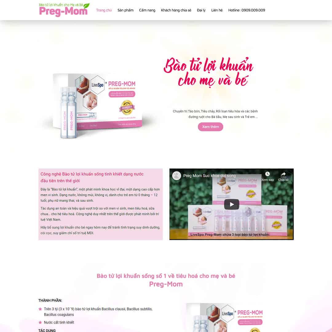 Mẫu giao diện thực phẩm chức năng 02