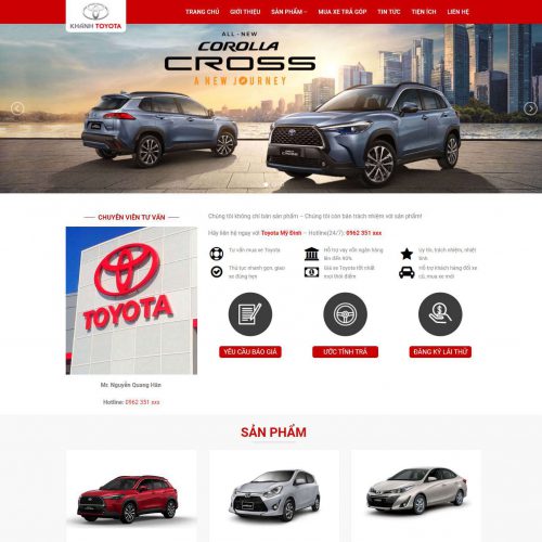 Mẫu giao diện bán ô tô Toyota