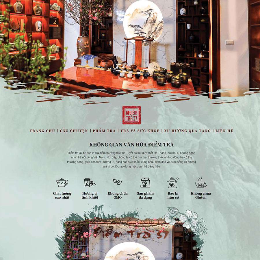 Mẫu giao diện bán trà xanh 02