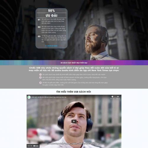 Mẫu giao diện giới thiệu bán sản phẩm sách nói USB